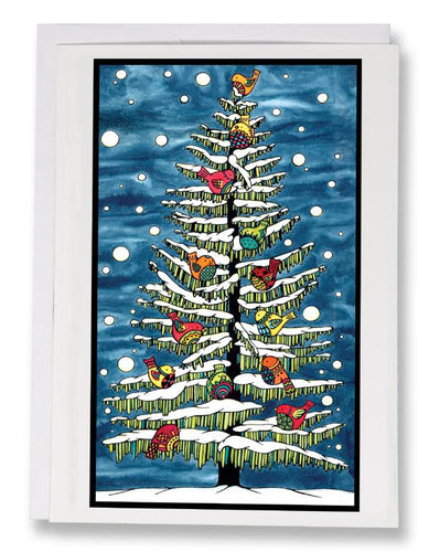 Birds in Snow - 210 - Sarah Angst Art Greeting Cards, Giclee Prints, Jewelry, More