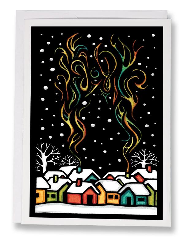 Winter Cabins - 247 - Sarah Angst Art Greeting Cards, Giclee Prints, Jewelry, More